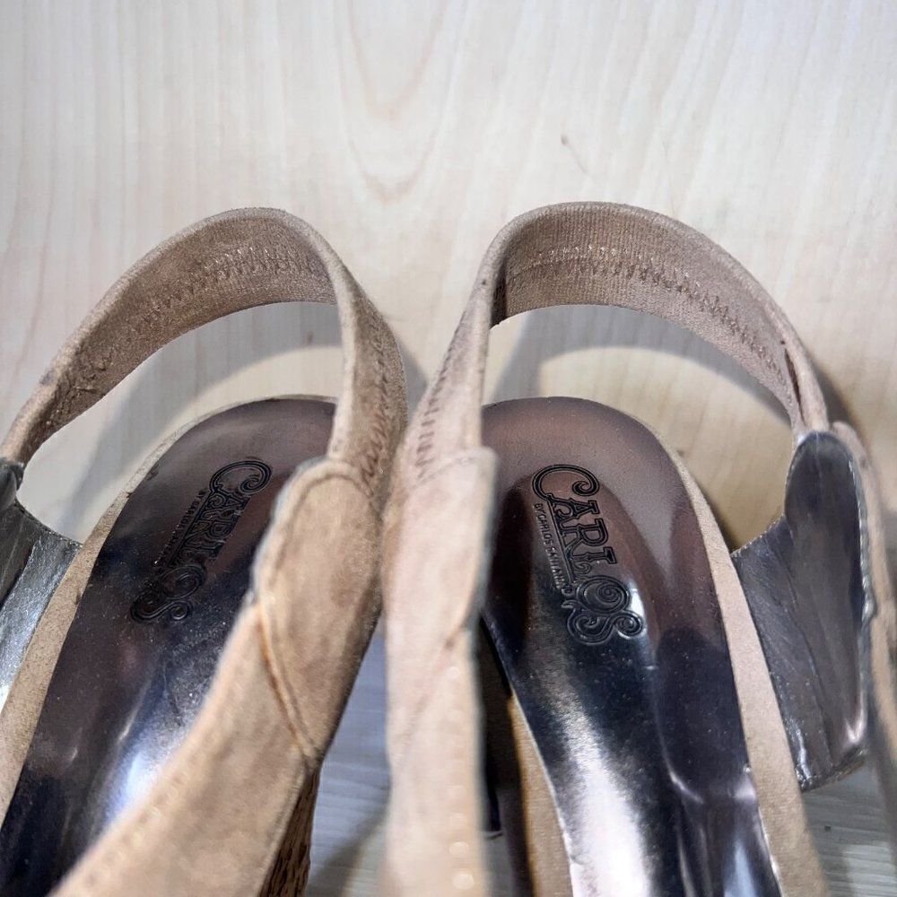 Carlos by Carlos Santana Moneta Cork Wedge Beige Suede Women's 7 - Picture 11 of 11